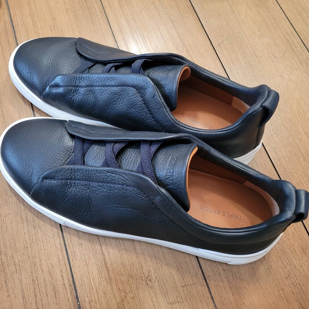 ZEGNA ITALIAN LEATHER SHOES - 3 STICH